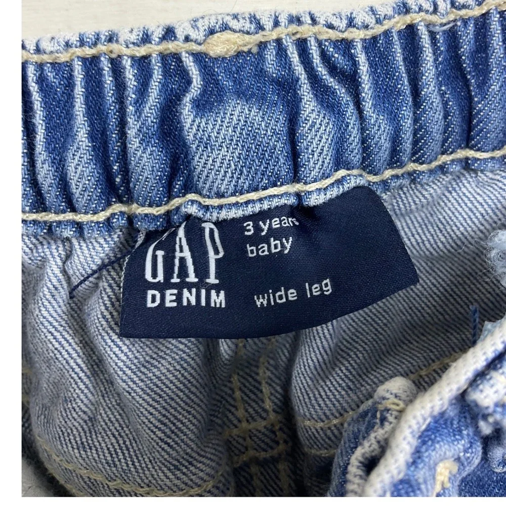 Gap Baby Blue Denim Wide Leg Cargo Pants 3 Years NWT